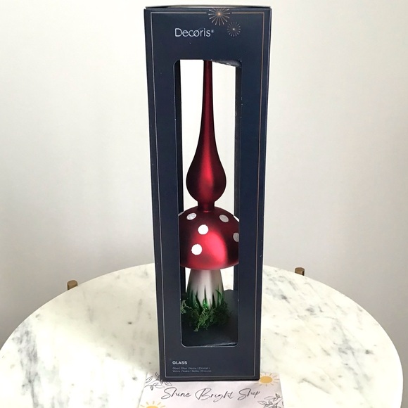 Anthropologie Glass Tree Topper Mushroom New In Box New With Tag - Picture 6 of 7